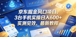 京东掘金风口项目，3台手机实操日入600+，实测见效，最新教程【揭秘】-如意资源库