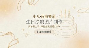 小众蓝海赛道，生日涂鸦图片制作，简单易上手，单链接变现超12W+【详细教程】-如意资源库