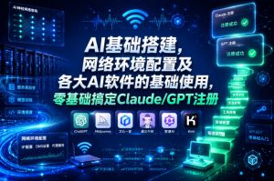 AI基础搭建,网络环境配置及各大AI软件的基础使用,零基础搞定Claude/GPT注册-如意资源库