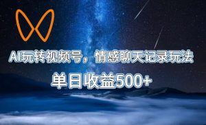 AI玩转视频号,情感聊天记录玩法,单日收益500+【揭秘】-如意资源库