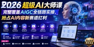 2026超级AI大师课,完整覆盖AIGC全链路实操,抢占AI内容新赛道红利-如意资源库