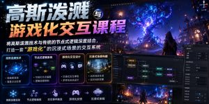 高斯泼溅与游戏化交互课程，将高斯泼溅技术与传统的节点式逻辑深度结合，打造一套“游戏化”的沉浸式场景的交互系统-如意资源库