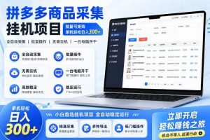 拼多多商品信息采集挂G项目，批量可矩阵，单机轻松日入300+，长期稳定【揭秘】-如意资源库