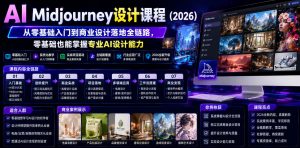 AI Midjourney设计课程(2026),从零基础入门到商业设计落地全链路,零基础也能掌握专业AI设计能力-如意资源库