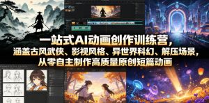 一站式AI动画创作训练营,涵盖古风武侠、影视风格、异世界科幻、解压场景,从零自主制作高质量原创短篇动画-如意资源库
