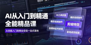 AI从入门到精通全能精品课|AI工具实操+爆款视频制作+剪辑特效+自媒体起号变现+职场高效赋能全教程-如意资源库
