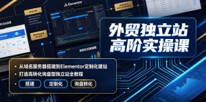 外贸独立站高阶实操课|从域名服务器搭建到Elementor定制化建站,打造高转化询盘型独立站全教程-如意资源库