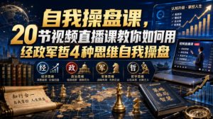 自我操盘课,20节视频直播课教你如何用经政军哲4种思维自我操盘-如意资源库