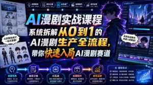 AI漫剧实战课程,系统拆解从0到1的AI漫剧生产全流程,带你快速入局AI漫剧赛道-如意资源库
