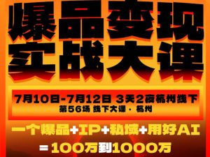 爆品变现实战大课,从爆品,到流量,到成交,一个爆品+IP+私域+用好AI=100W到1000W(7月10-12日)-如意资源库