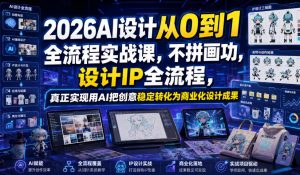 2026AI设计从0到1全流程实战课，不拼画功，设计IP全流程，真正实现用AI把创意稳定转化为商业化设计成果-如意资源库