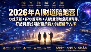 2026年AI财道陪跑营｜心性筑基+IP心智修炼+AI商业落地全周期陪伴，打造具备长期财富承载力的超级个人IP-如意资源库