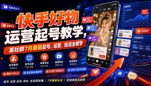 快手好物运营起号教学，某社群7月最新起号、运营、投流全教学-如意资源库