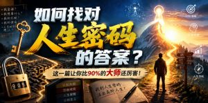 付费文章：如何找对人生密码的答案？这一篇让你比90%的大师还厉害！-如意资源库