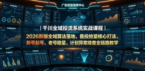 千川全域投流系统实战课程|2026新版全域算法落地、叠投抢量核心打法、新号起号、老号稳量、计划异常排查全链路教学-如意资源库