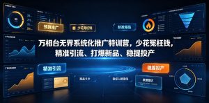 万相台无界系统化推广特训营VI0.0,少花冤枉钱,精准引流、打爆新品、稳提投产(全程录音+字幕)-如意资源库
