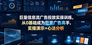 巨量信息流广告投放实操训练,从0基础成为巨量广告高手,实操演示+心法分析-如意资源库