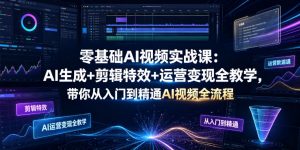 零基础AI视频实战课:AI生成+剪辑特效+运营变现全教学,带你从入门到精通AI视频全流程-如意资源库