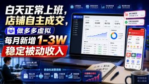 白天正常上班,店铺自主成交,做多多虚拟每月新增1-3W稳定被动收入【揭秘】-如意资源库