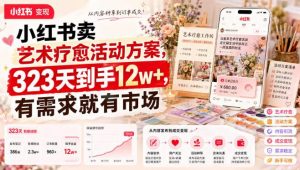 小红书卖艺术疗愈活动方案,323天到手12w+,有需求就有市场-如意资源库