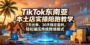 TikTok东南亚本土店实操陪跑教学,7天出单,30天稳定盈利,轻松碾压传统跨境模式(更新0819)-如意资源库