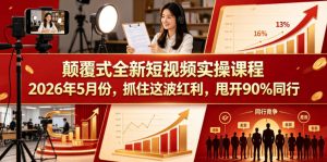 颠覆式全新短视频实操课程,抓住这波红利,甩开90%同行(更新2026年7月份)-如意资源库