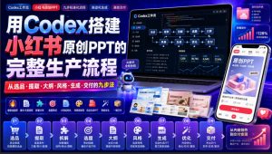 用Codex搭建小红书原创PPT的完整生产流程，从选品·提取·大纲·风格·生成·交付的九步法-如意资源库