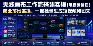 无线画布工作流搭建实操(电脑端课程),商业落地实操,一键批量生成短视频和图文-如意资源库