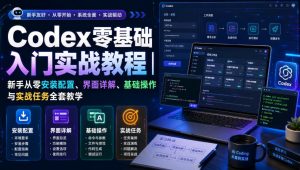 Codex零基础入门实战教程|新手从零安装配置、界面详解、基础操作与实战任务全套教学-如意资源库