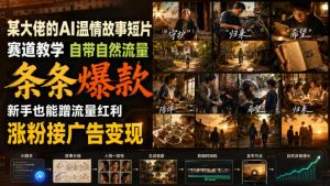 某大佬的AI温情故事短片赛道教学,自带自然流量,条条爆款,新手也能蹭流量红利,涨粉接广告变现-如意资源库