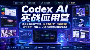 Codex AI实战应用营|零基础落地AI工作流,办公表格PPT、短视频漫剧、商业视觉、机器人、小程序网站全项目实战教程-如意资源库