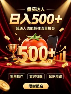 番茄达人日入500+？普通人也能参与？做番茄达人真的可行？零门槛番茄推文，新手也能上手做达人【揭秘】-如意资源库