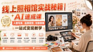 线上照相馆实战秘籍|AI速成课,人像写真、品牌视觉、创意图像一站式变现教学-如意资源库