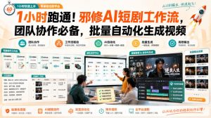 1小时跑通!邪修AI短剧工作流,团队协作必备,批量自动化生成视频-如意资源库