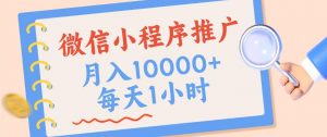 微信小程序推广,单日收益稳定300+,四种收入来源,实操简单的长期靠谱项目【揭秘】-如意资源库