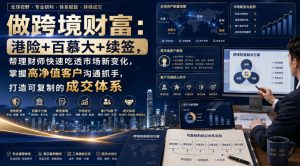 做跨境财富:港险+百慕大+续签,帮理财师快速吃透市场新变化,掌握高净值客户沟通抓手,打造可复制的成交体系-如意资源库