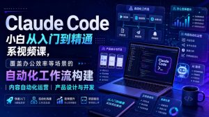 Claude Code小白从入门到精通系视频课，覆盖办公效率等场景的自动化工作流构建|内容自动化运营|产品设计与开发-如意资源库