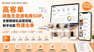高客单闲鱼无货源电商SOP,全套精细化运营流程,新手也能快速出单-如意资源库