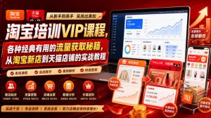 淘宝培训VIP课程，各种经典有用的流量获取秘籍，从淘宝新店到天猫店铺的实战教程（更新08月12日）-如意资源库