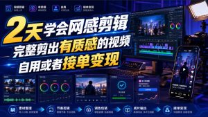 2天学会网感剪辑，完整剪出有质感的视频，自用或者接单变现-如意资源库