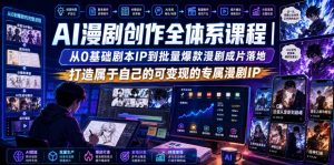 AI漫剧创作全体系课程|从0基础剧本IP到批量爆款漫剧成片落地,打造属于自己的可变现的专属漫剧IP-如意资源库