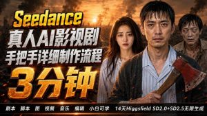 3分钟真人AI影视剧怎么做?SD 2.0手把手完整制作流程|Higgsfield 14天SD 2.0/2.5无限生成-如意资源库