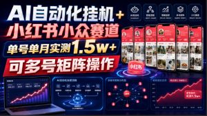 AI自动化挂G+小红书小众赛道,单号单月实测1.5w+,可多号矩阵操作【揭秘】-如意资源库