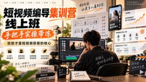 短视频编导集训营线上班，手把手实操带冻，投放才是短视频获客的核心-如意资源库
