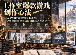 工作室爆款游戏创作心法|从企划世界观到关卡开发,完整掌握游戏全流程制作核心方法论-如意资源库