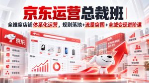 京东运营总裁班|全维度店铺体系化运营,规则落地+流量突围+全域变现进阶课-如意资源库