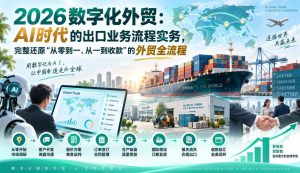 2026数字化外贸:AI时代的出口业务流程实务,完整还原”从零到一、从一到收款”的外贸全流程-如意资源库