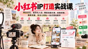 小红书ip打造实战课，商业定位、差异化人设、爆款选题文案、拍摄剪辑、搜索流量、安全公转私一站式落地教学-如意资源库