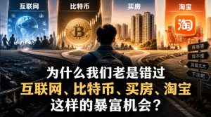 某社群付费文章:为什么我们老是错过互联网、比特币、买房、淘宝这样的暴富机会?-如意资源库