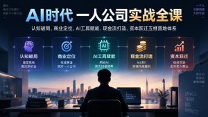 AI时代一人公司实战全课|认知破局、商业定位、AI工具赋能、现金流打造、资本跃迁五维落地体系-如意资源库